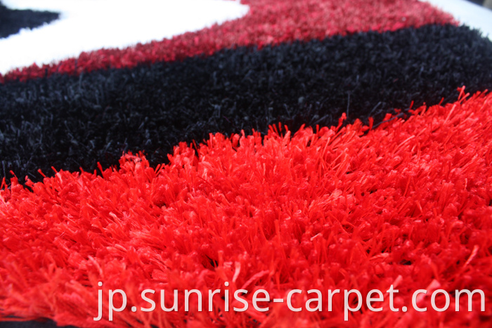 Polyester mixed Shaggy Rug with Design